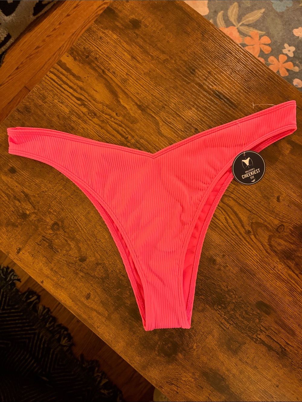 Hollister Cheekiest Ribbed Bikini Bottom - Hot Pink XL NWT